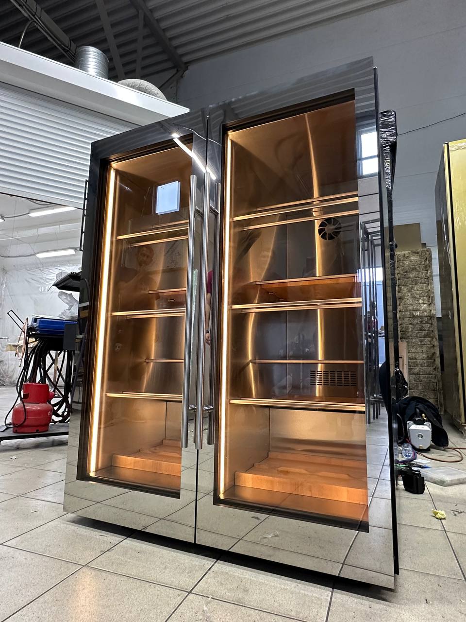 Wine cabinet under the stairs
