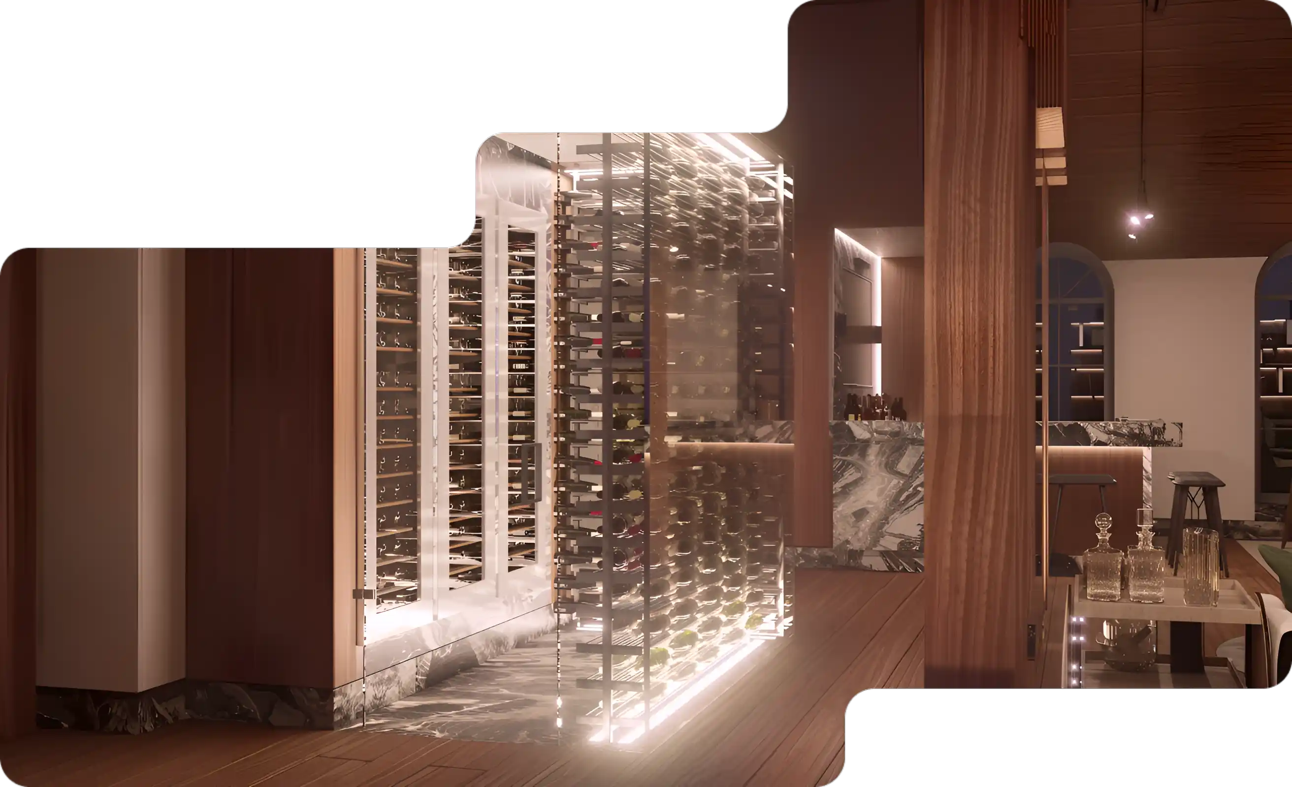 custom wine cabinet for a restaurant