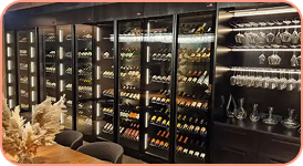 custom wine cabinet for a restaurant
